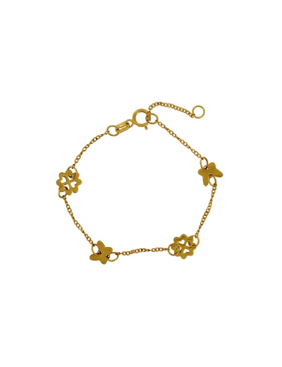 Pulsera con mariposas y flores